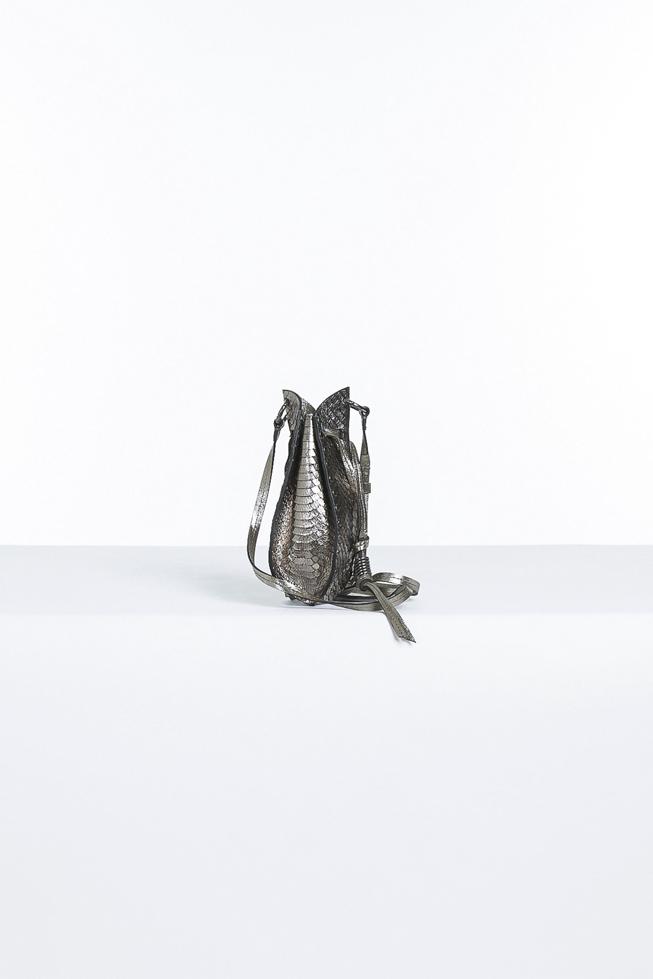 Bolsa Couro Snake Textura Metallic