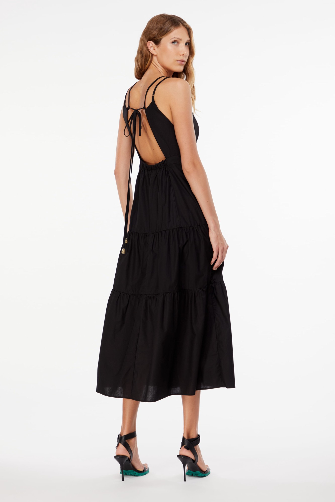 Vestido Midi Algodao Pedras