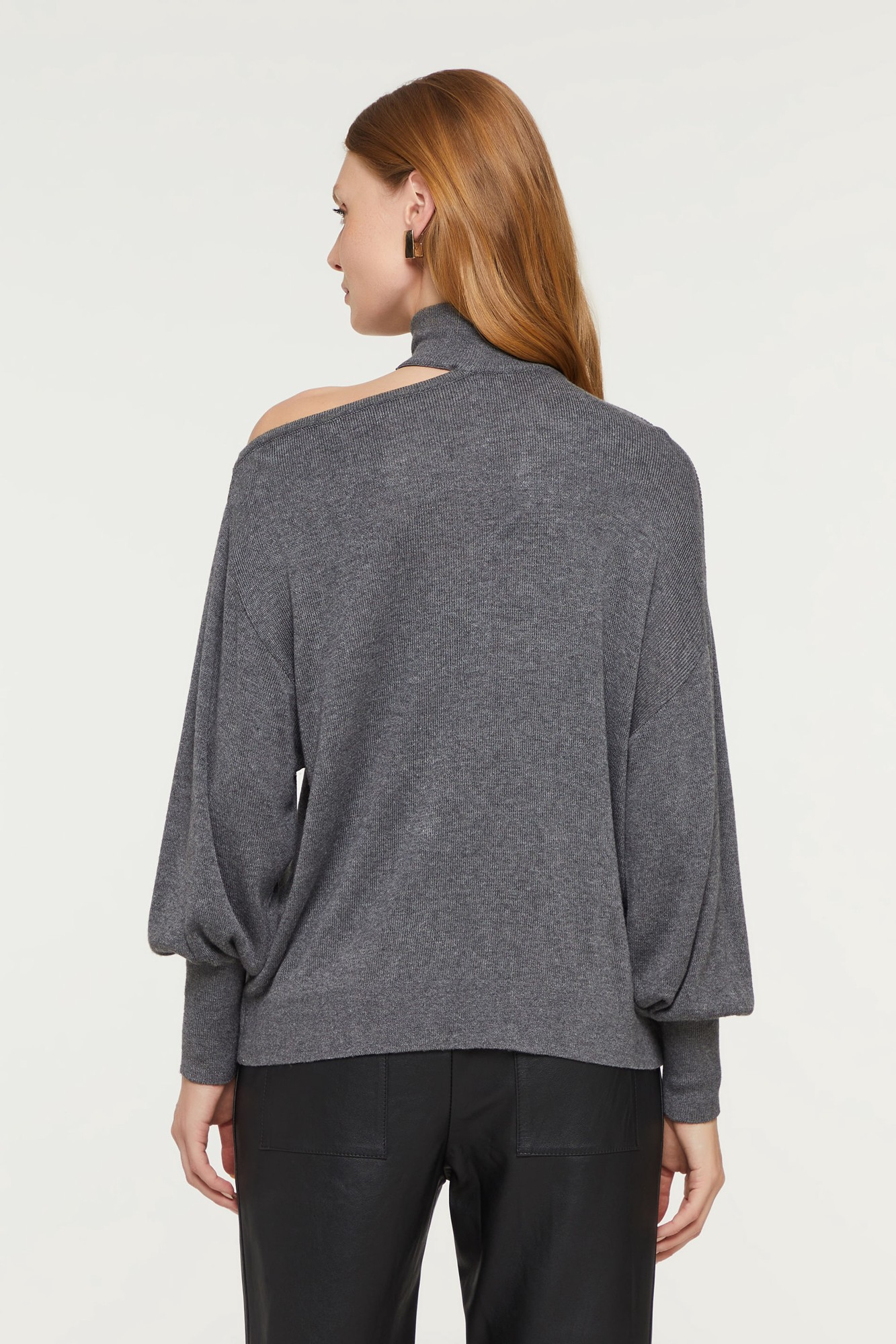 Blusa Com Cut No Ombro Tricot Mescla
