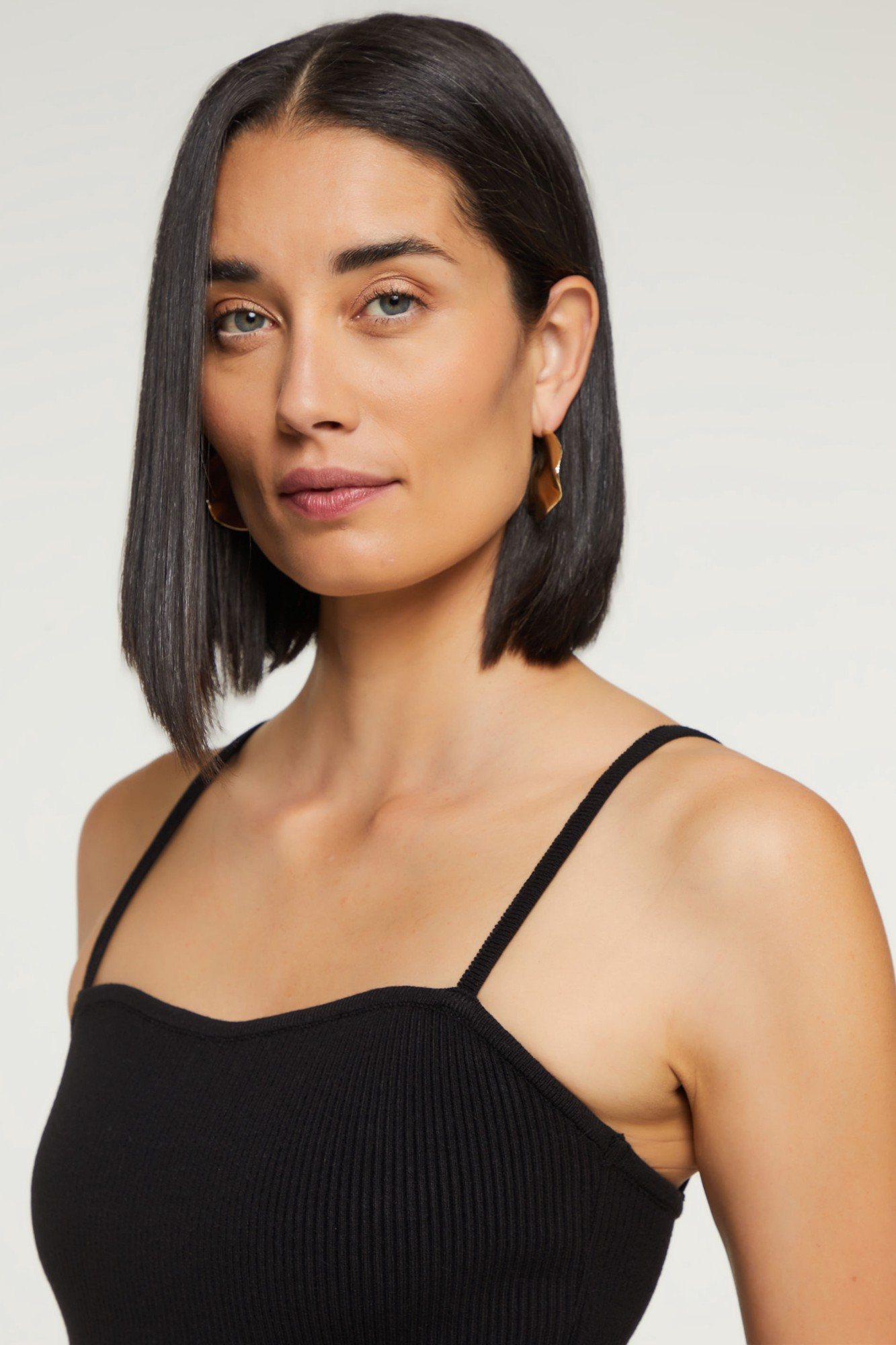 Top Com Alça Canelado Tricot Basic