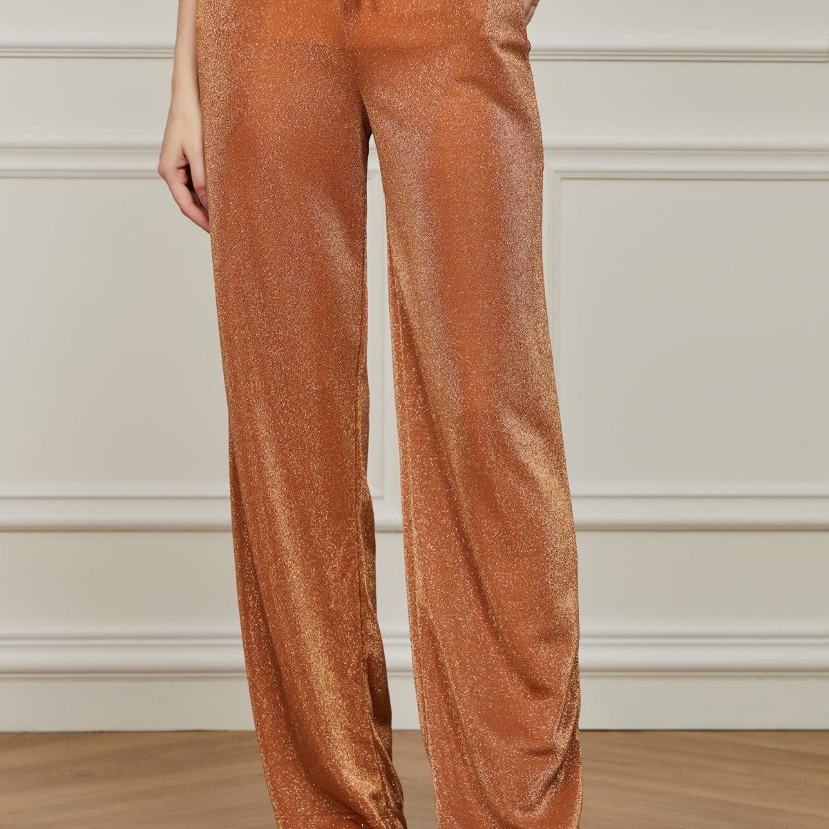 Calça De Malha Com Brilho