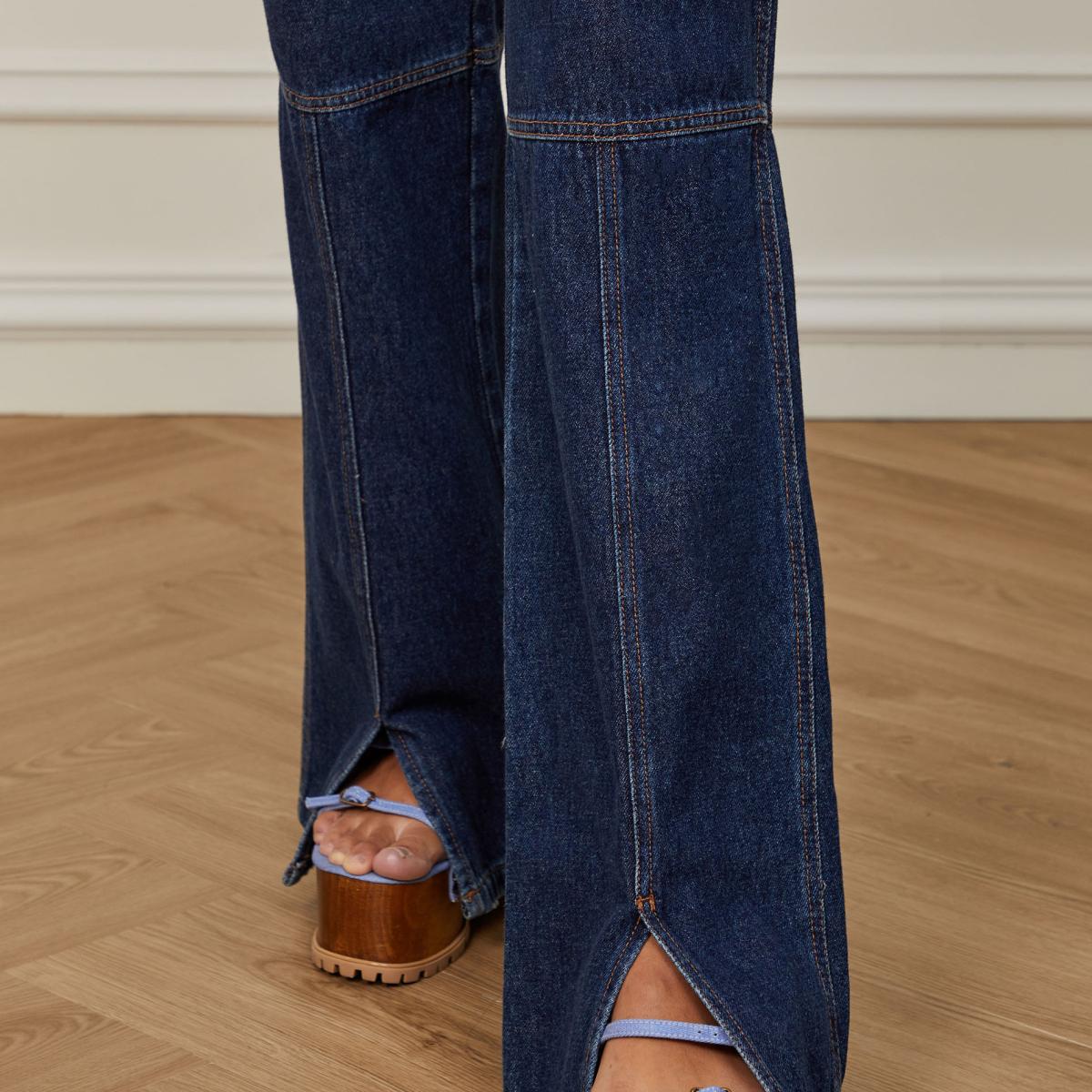 Calça Jeans Boot 70s Fenda Frontal