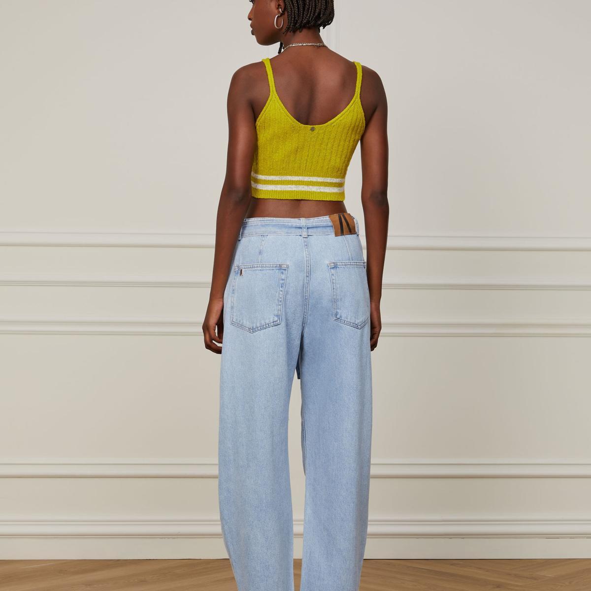 Calça Jeans Slouchy Bolso Com Pence