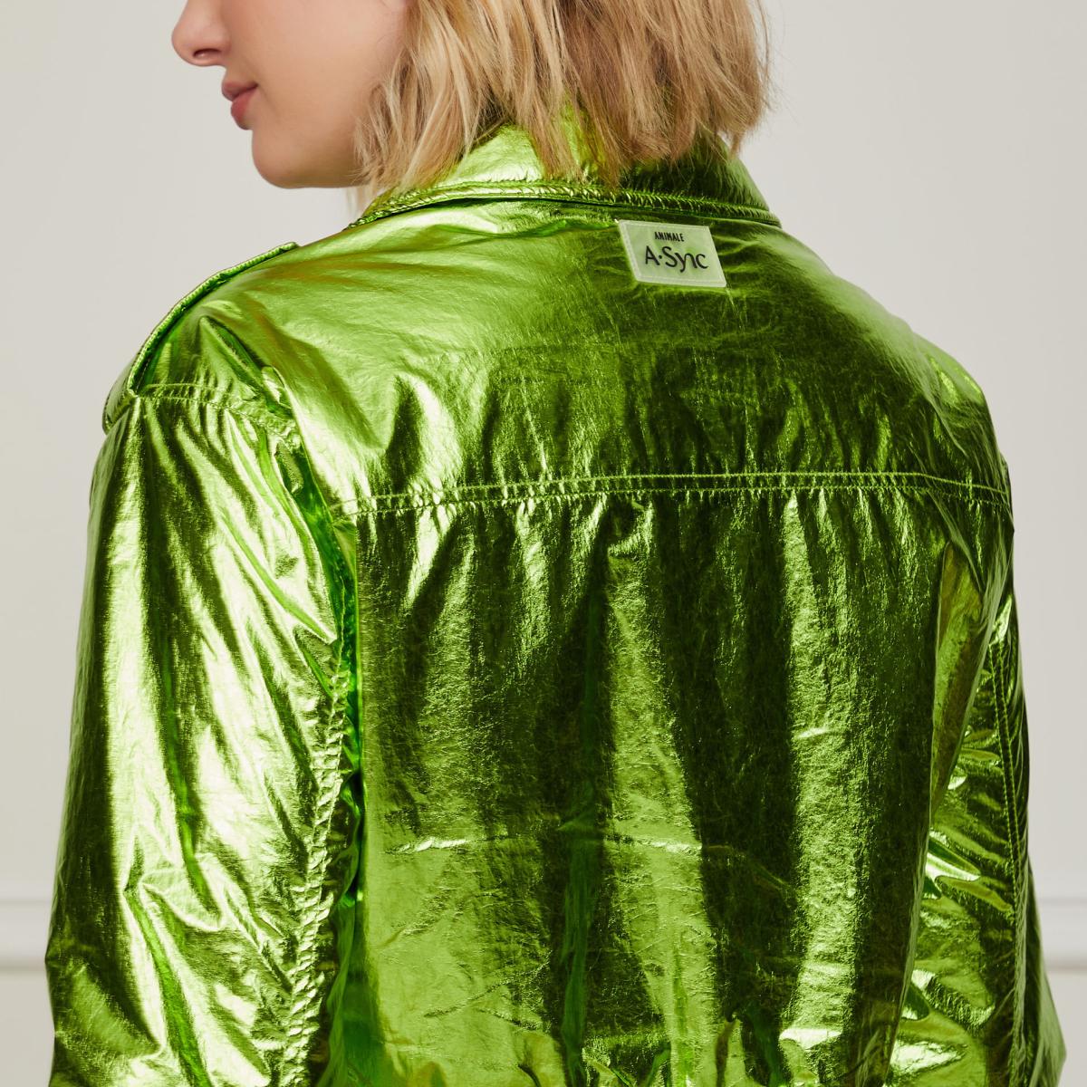 Jaqueta De Nylon Metálica