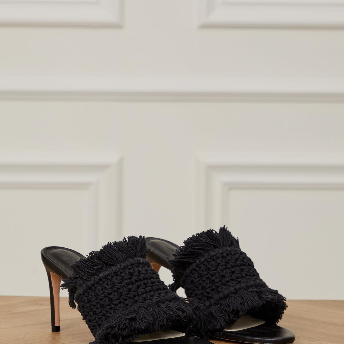 Mule De Crochet Desfiado Preto