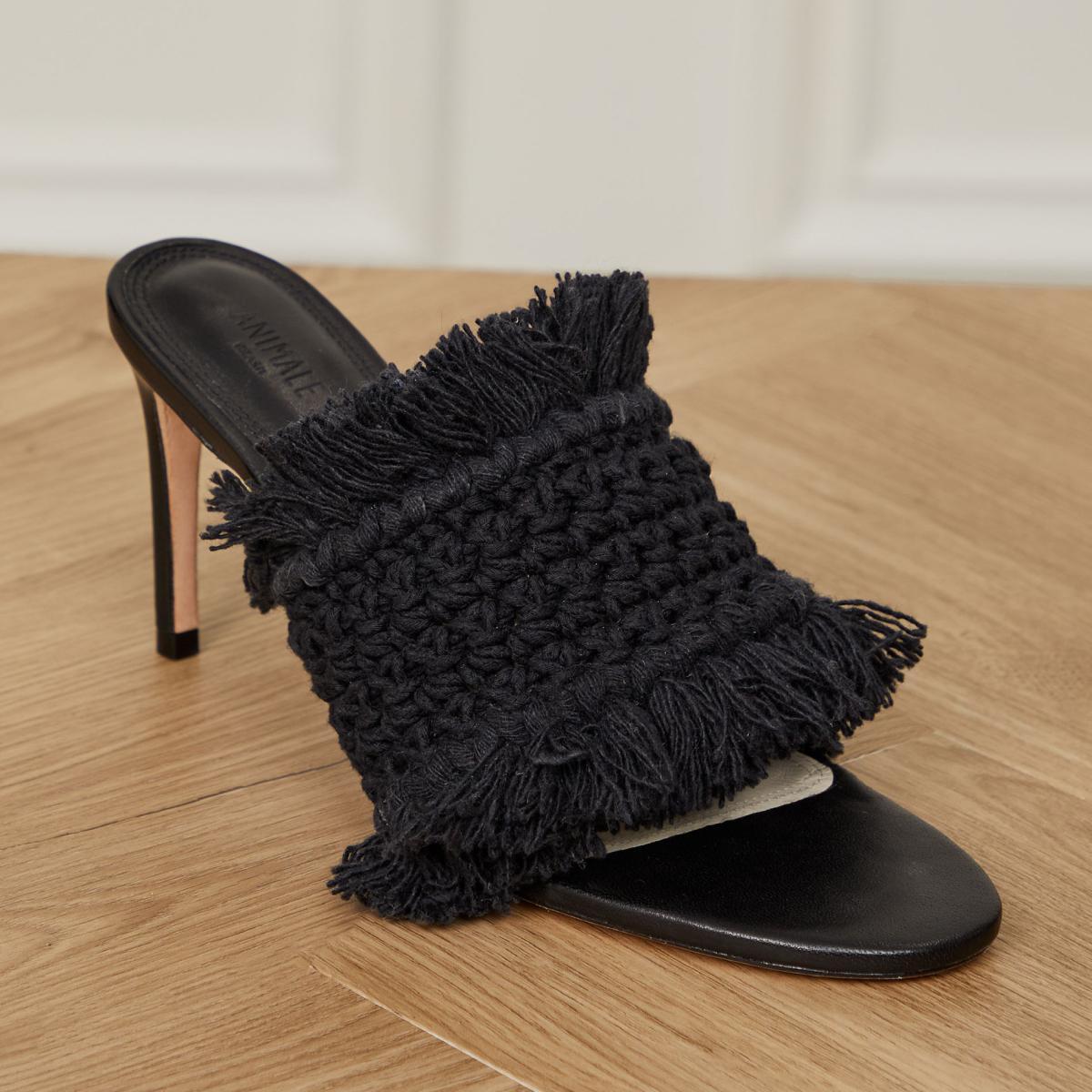 Mule De Crochet Desfiado Preto