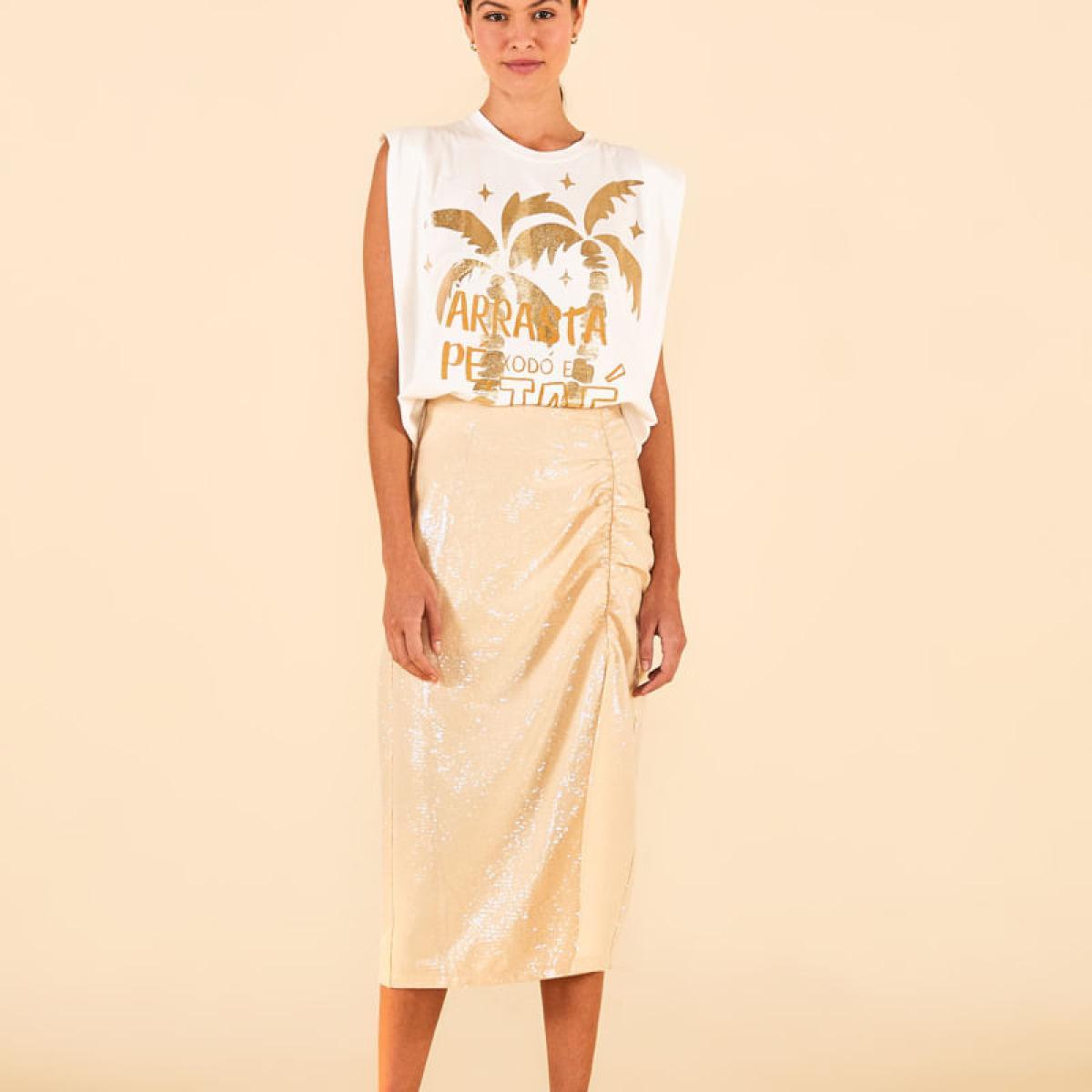 Regata Ombreira Estampada Arrasta Pé