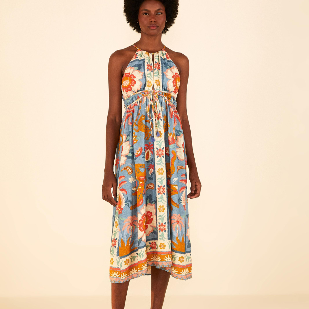 Vestido Cropped Estampado Festa De Onça