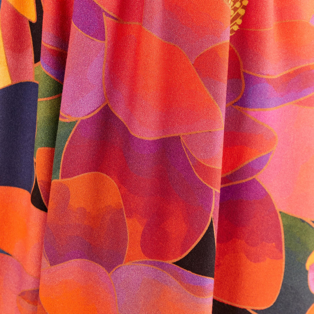 Vestido Cropped Estampado Florescente Lenço
