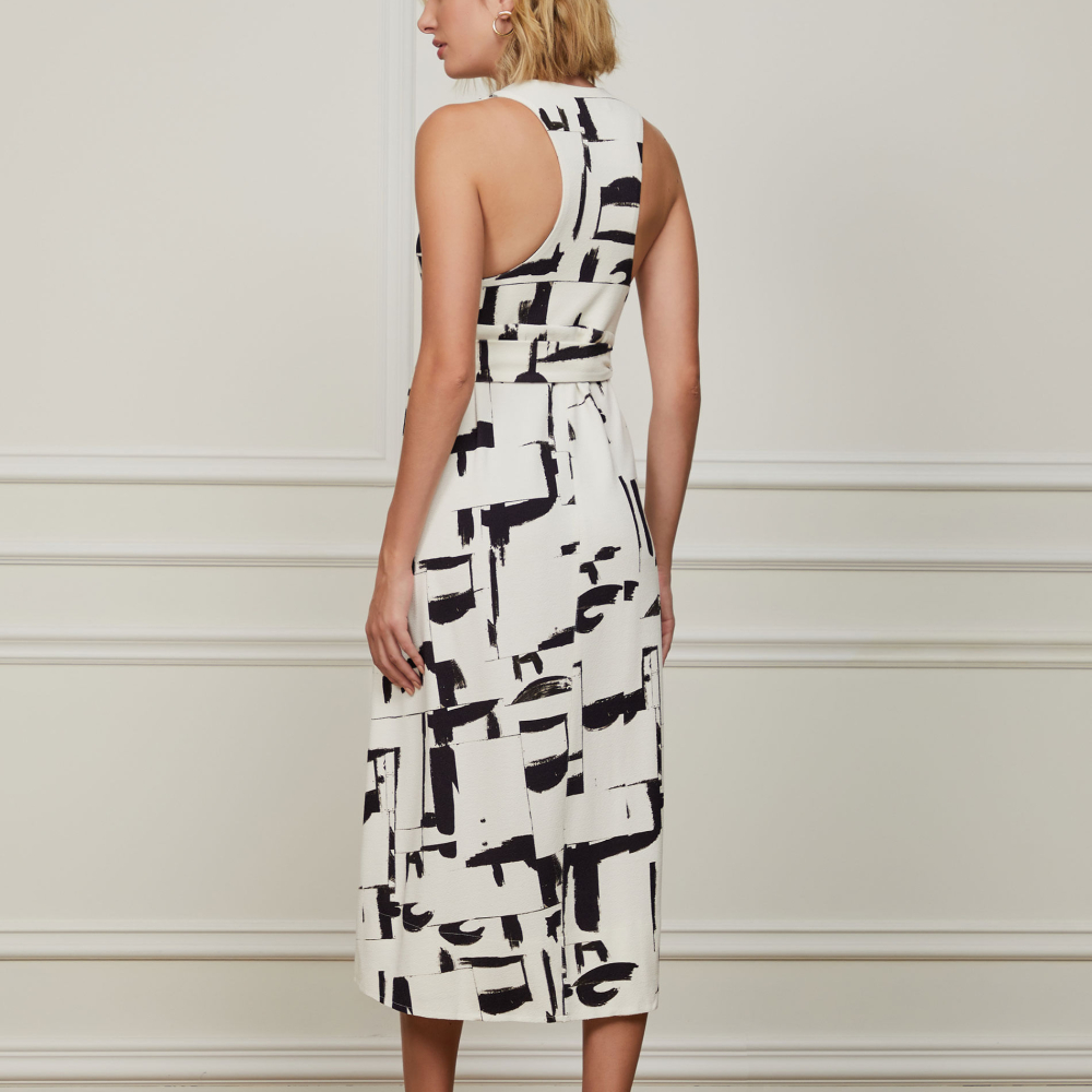 Vestido Estilo Pareo Abstrato