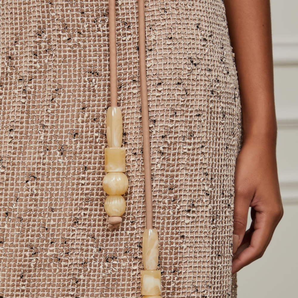Vestido Midi Frente Única Com Tecido Telado