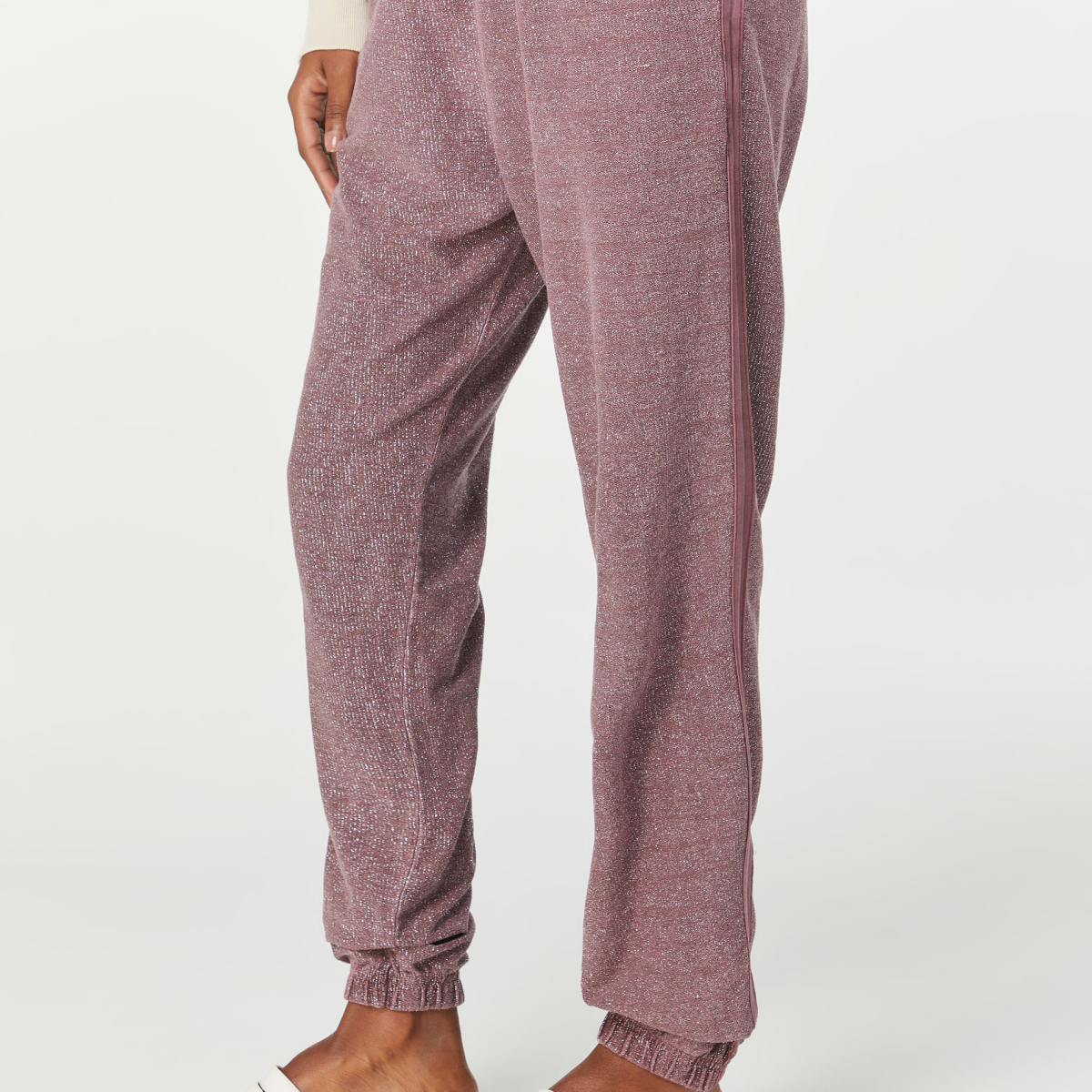 Calça De Malha Com Lurex