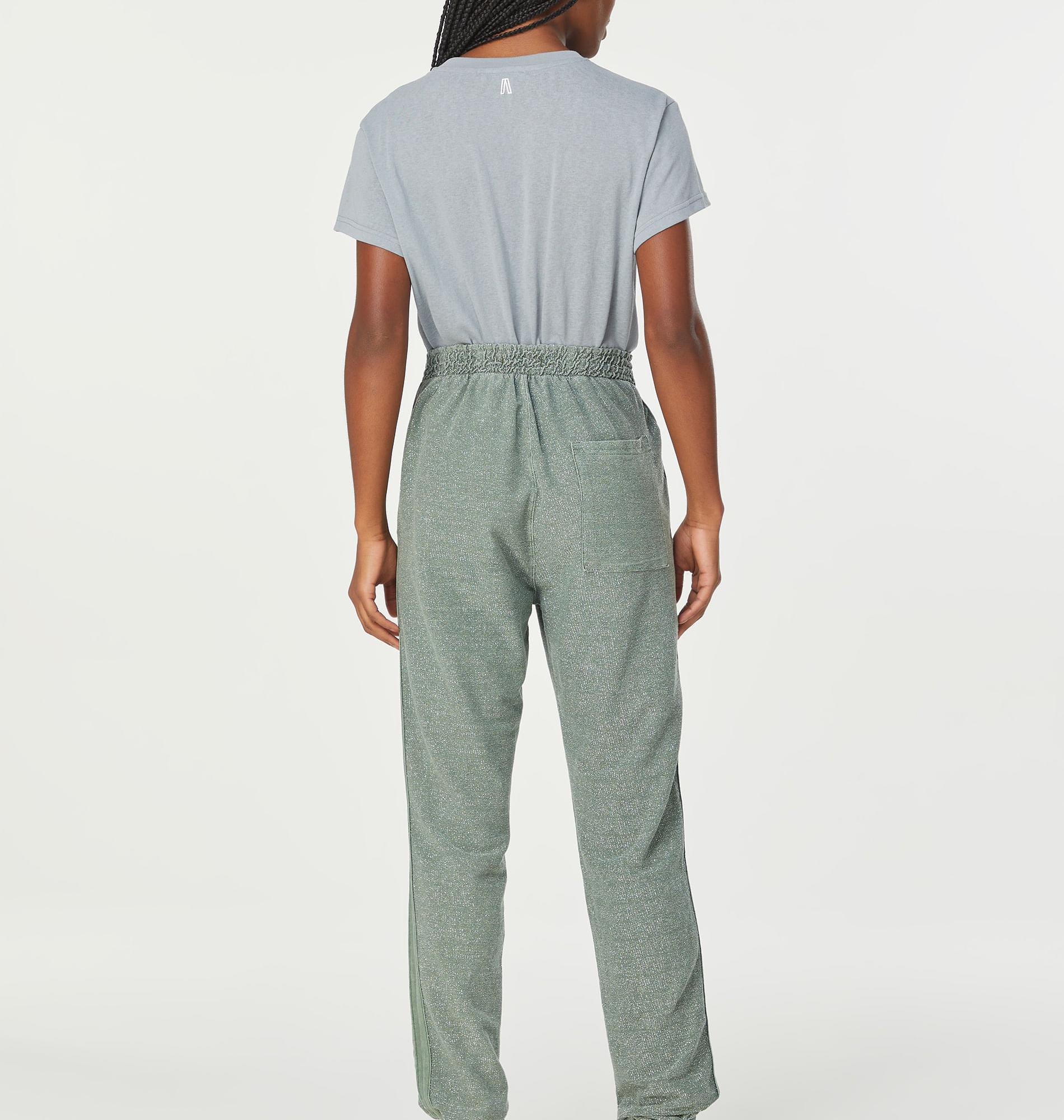 Calça De Malha Com Lurex