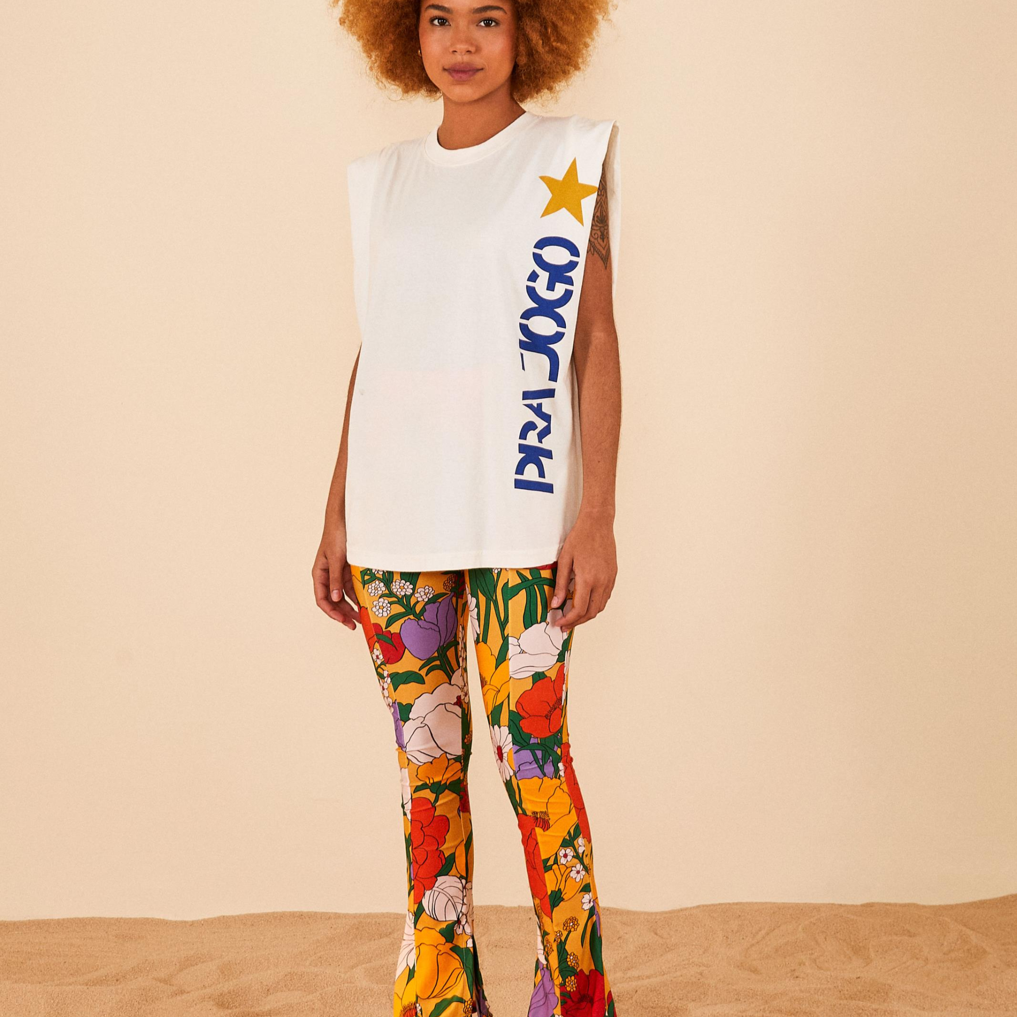 Regata Ombreira Estampada Pra Jogo