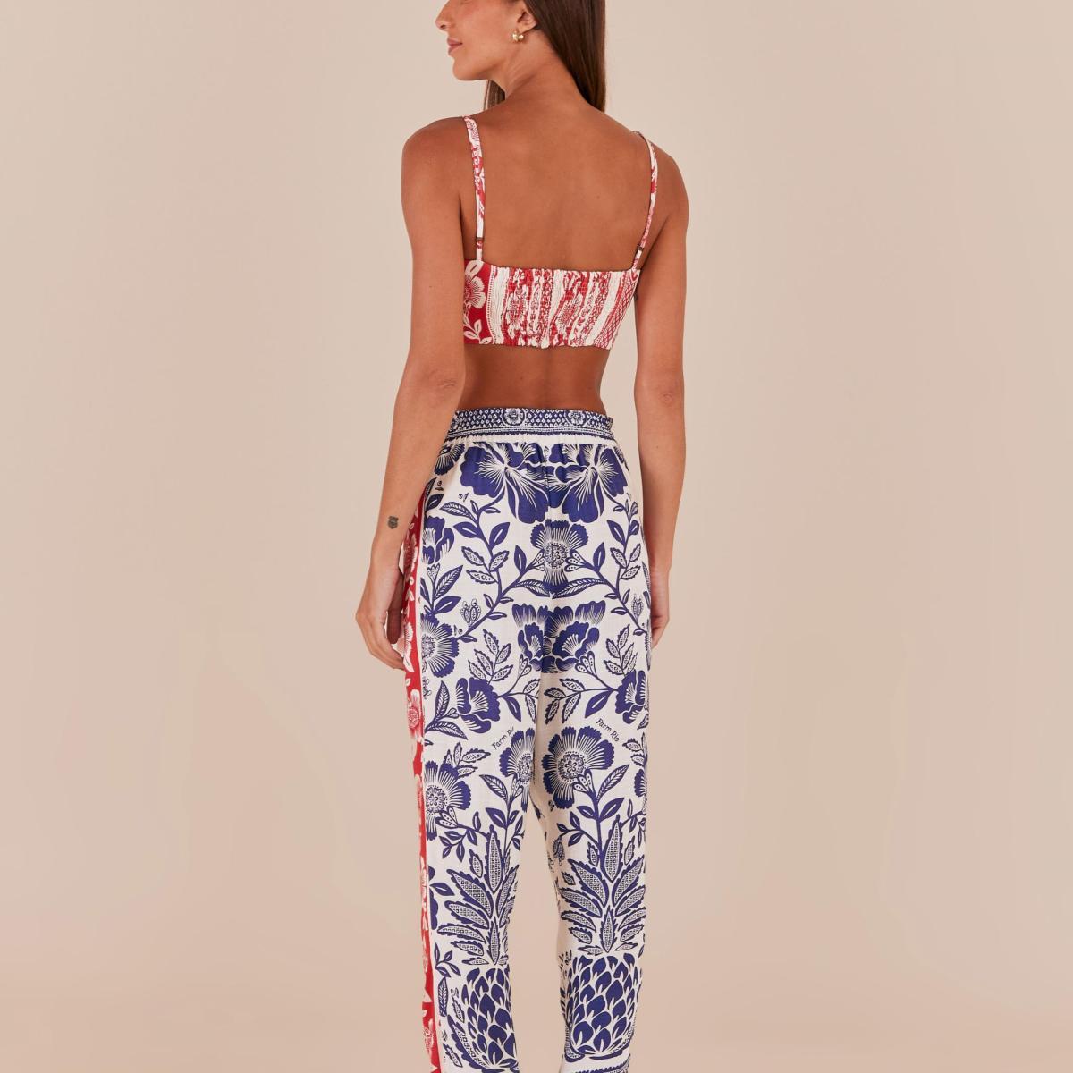 Top Estampado Jardim Romance Barrado
