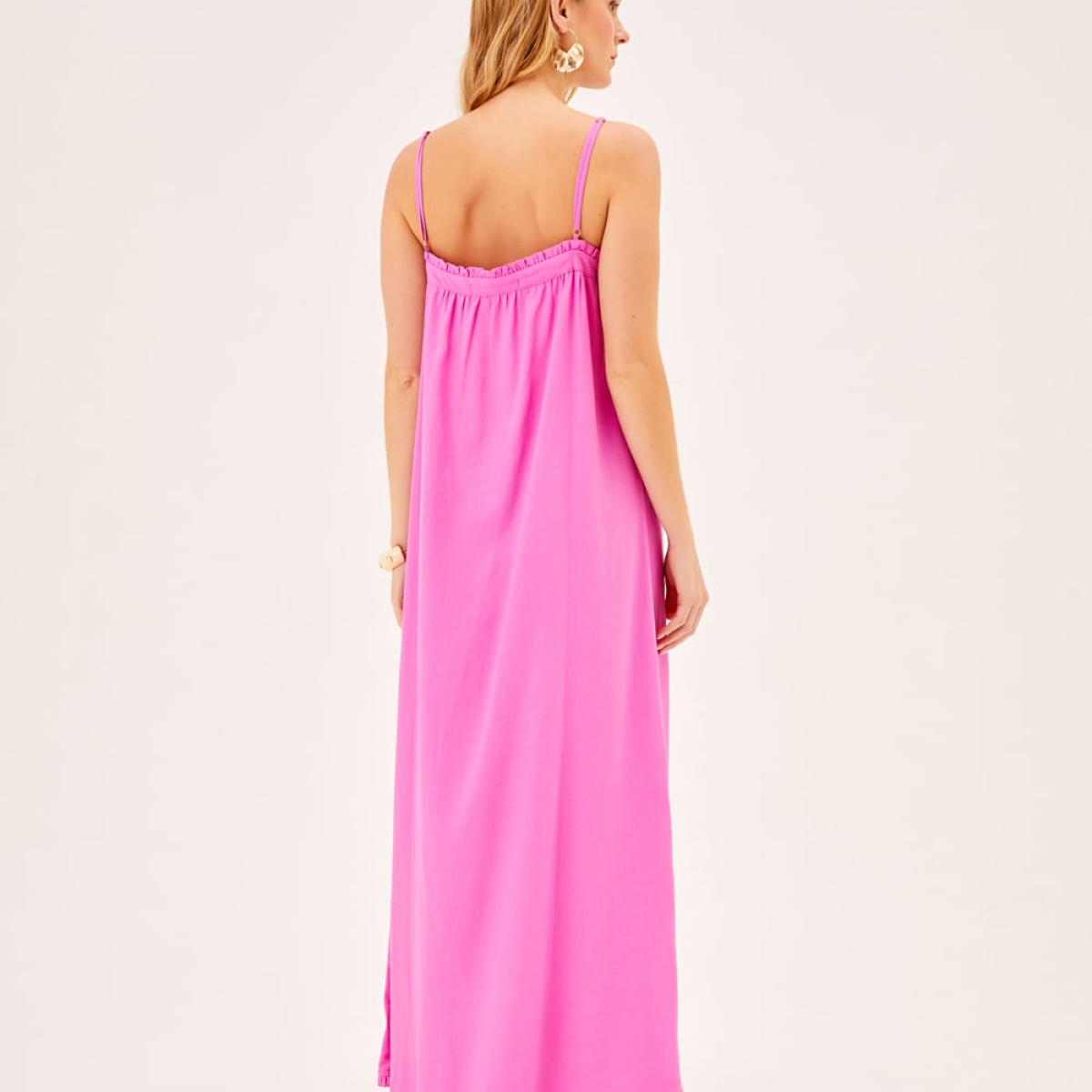 Vestido Midi Decote Babadinho