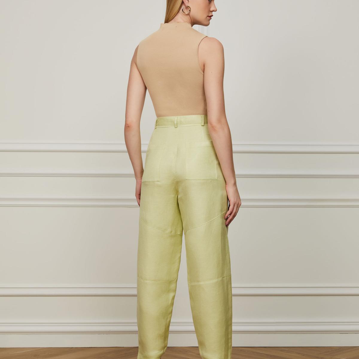 Calça De Linho Com Nervuras Calça De Linho Com Nervuras
