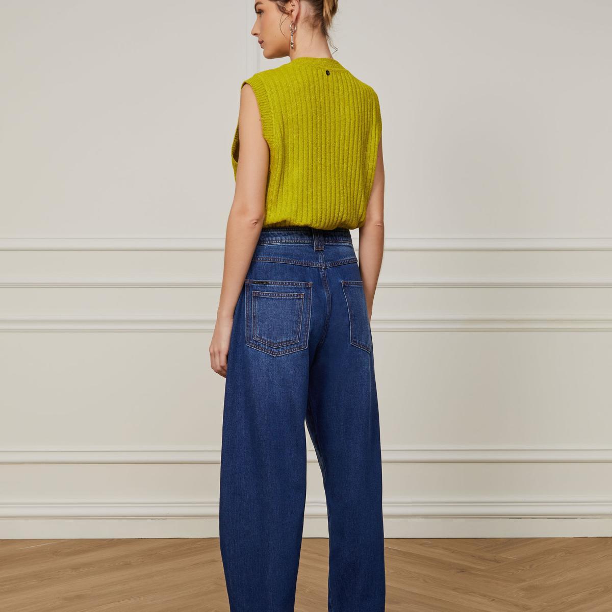 Calça Jeans Slouchy Lateral Deslocada