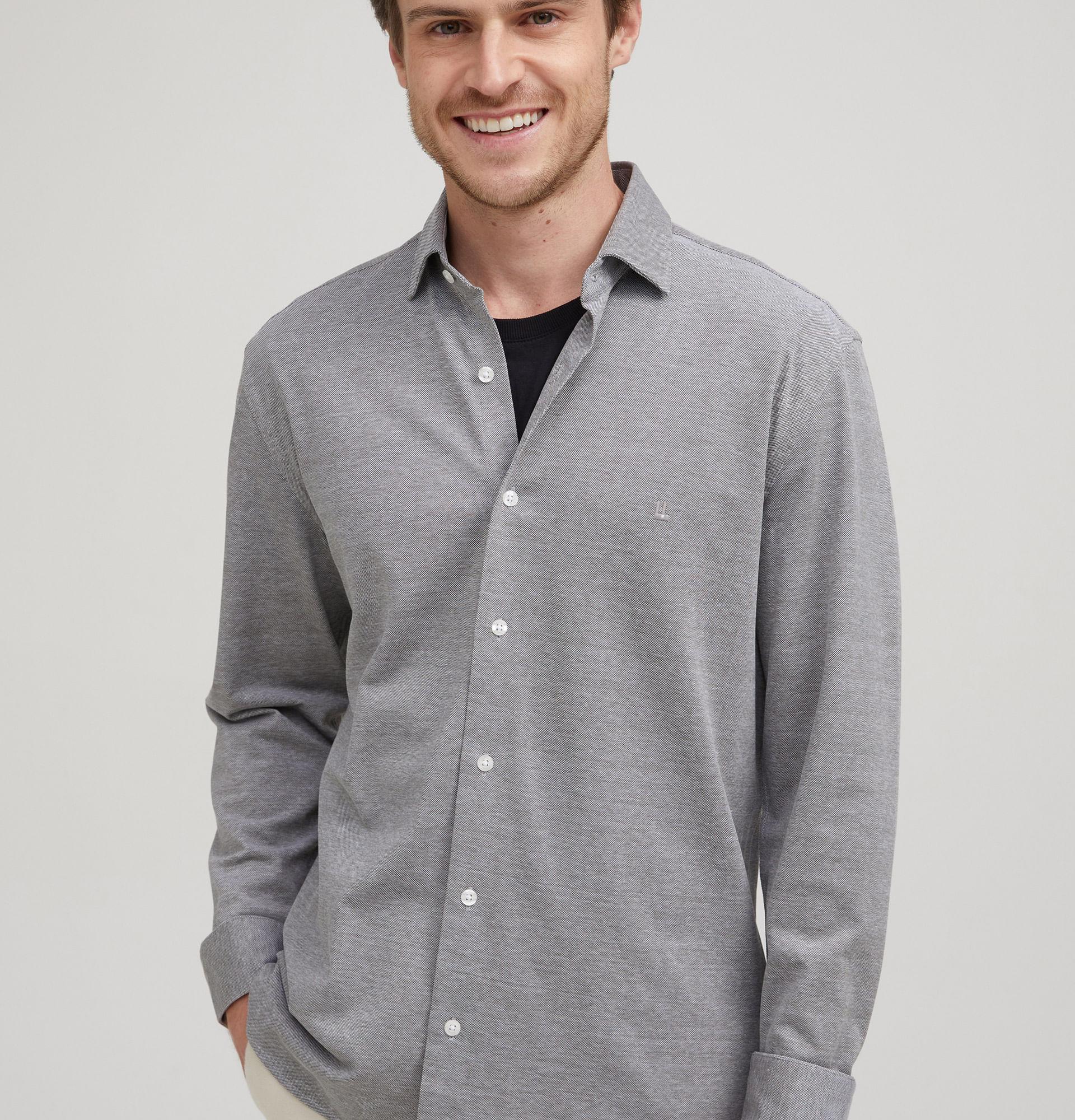 Camisa Ml Malha Oxford