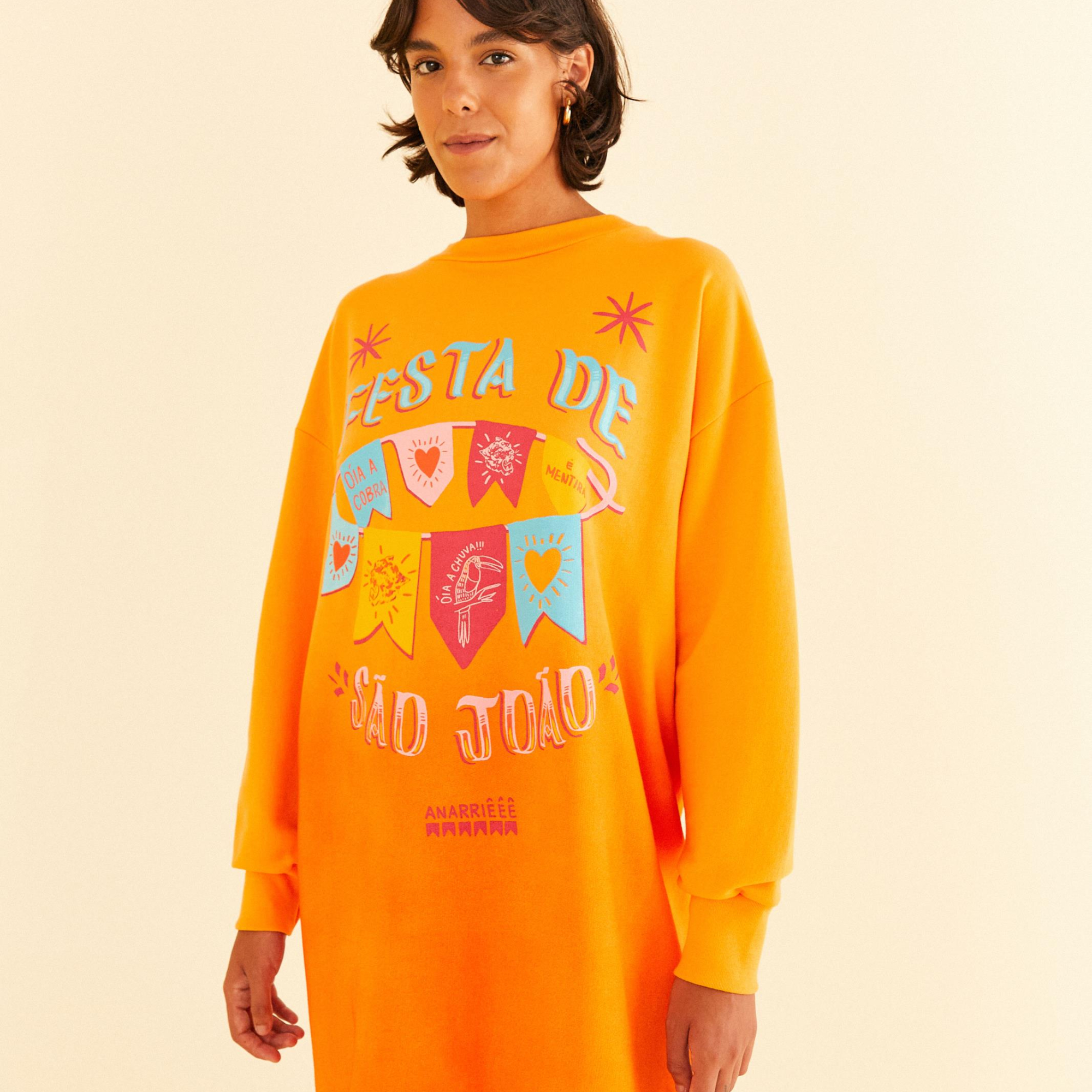 Vestido Moletom Estampado Festa De São João