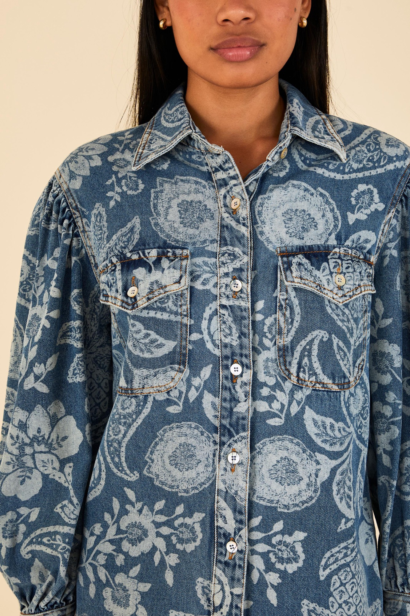 Camisa Jeans Estampada Desejo De Abacaxi