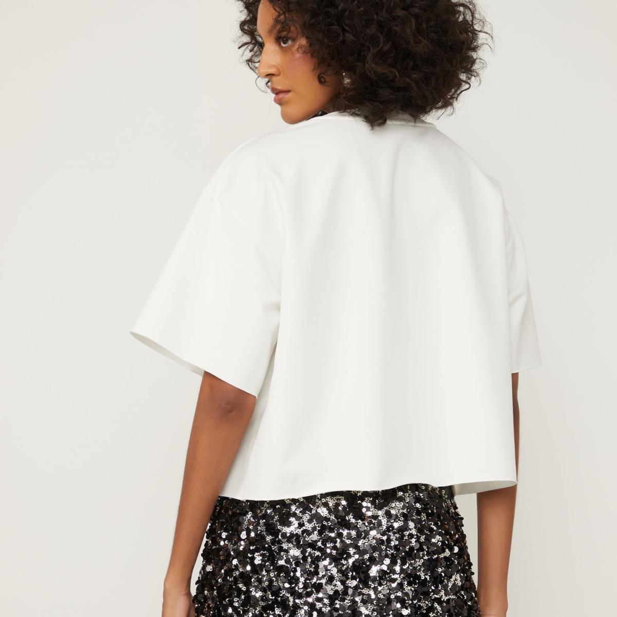 Blusa De Moletom Com Barra a Fio e Logo Bordado