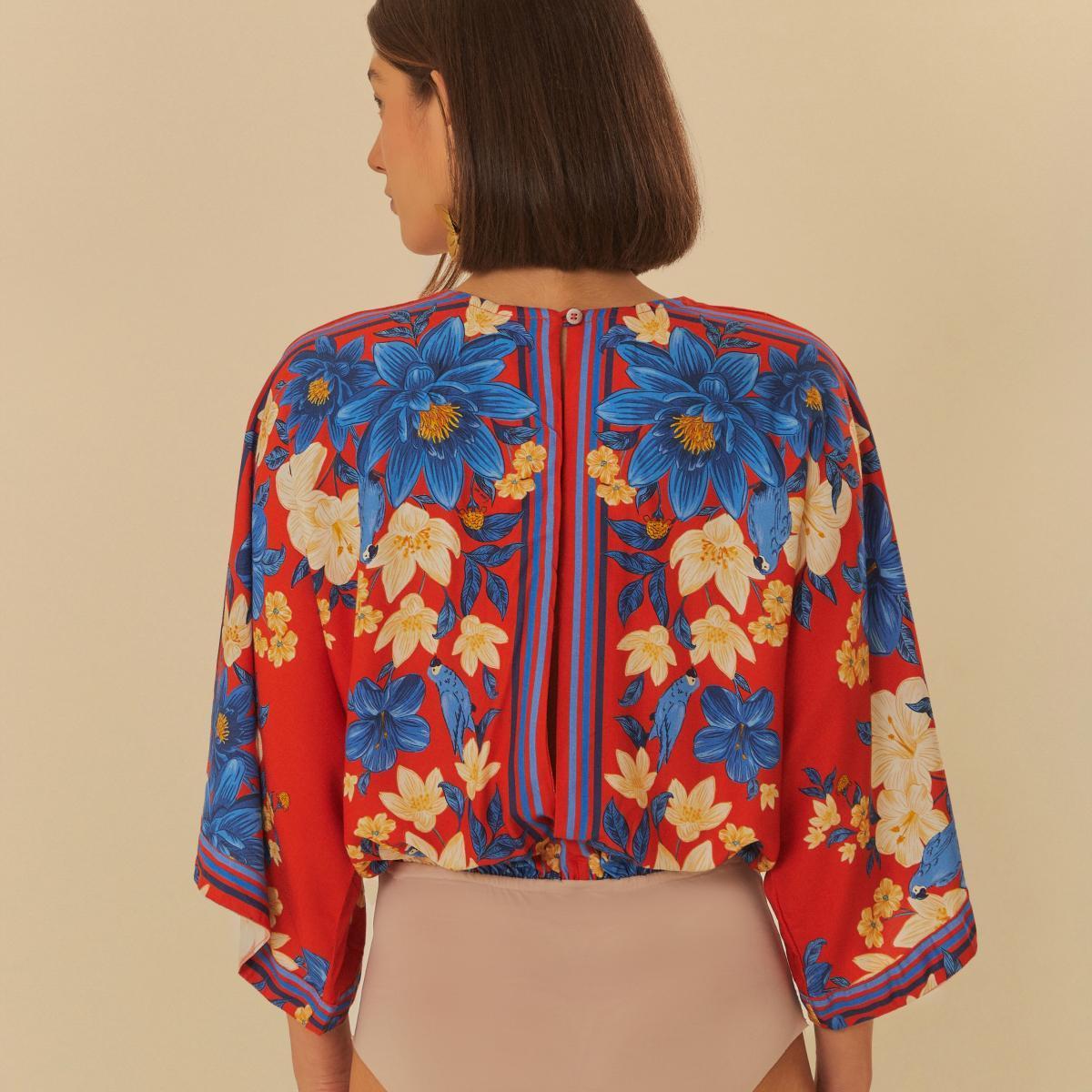 Body Estampado Lenço Ararajuba