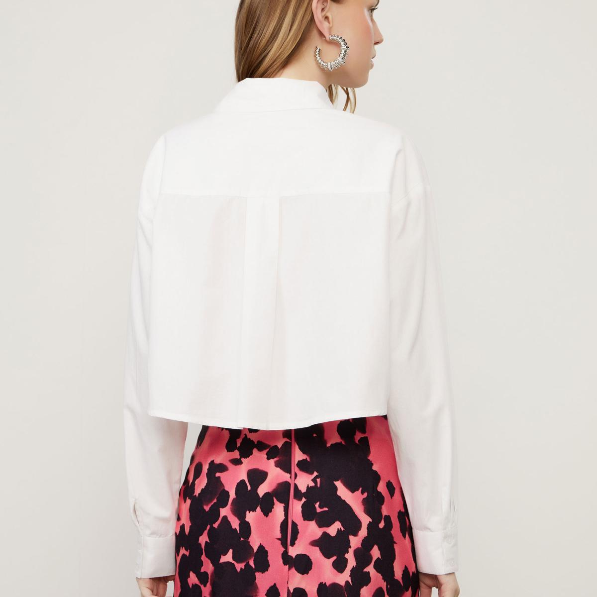 Camisa De Algodão Cropped