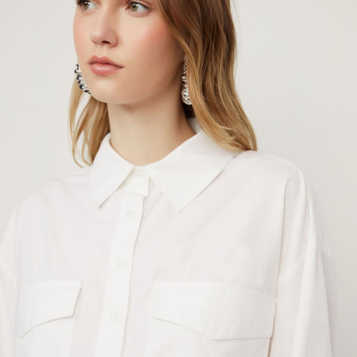 Camisa De Algodão Cropped