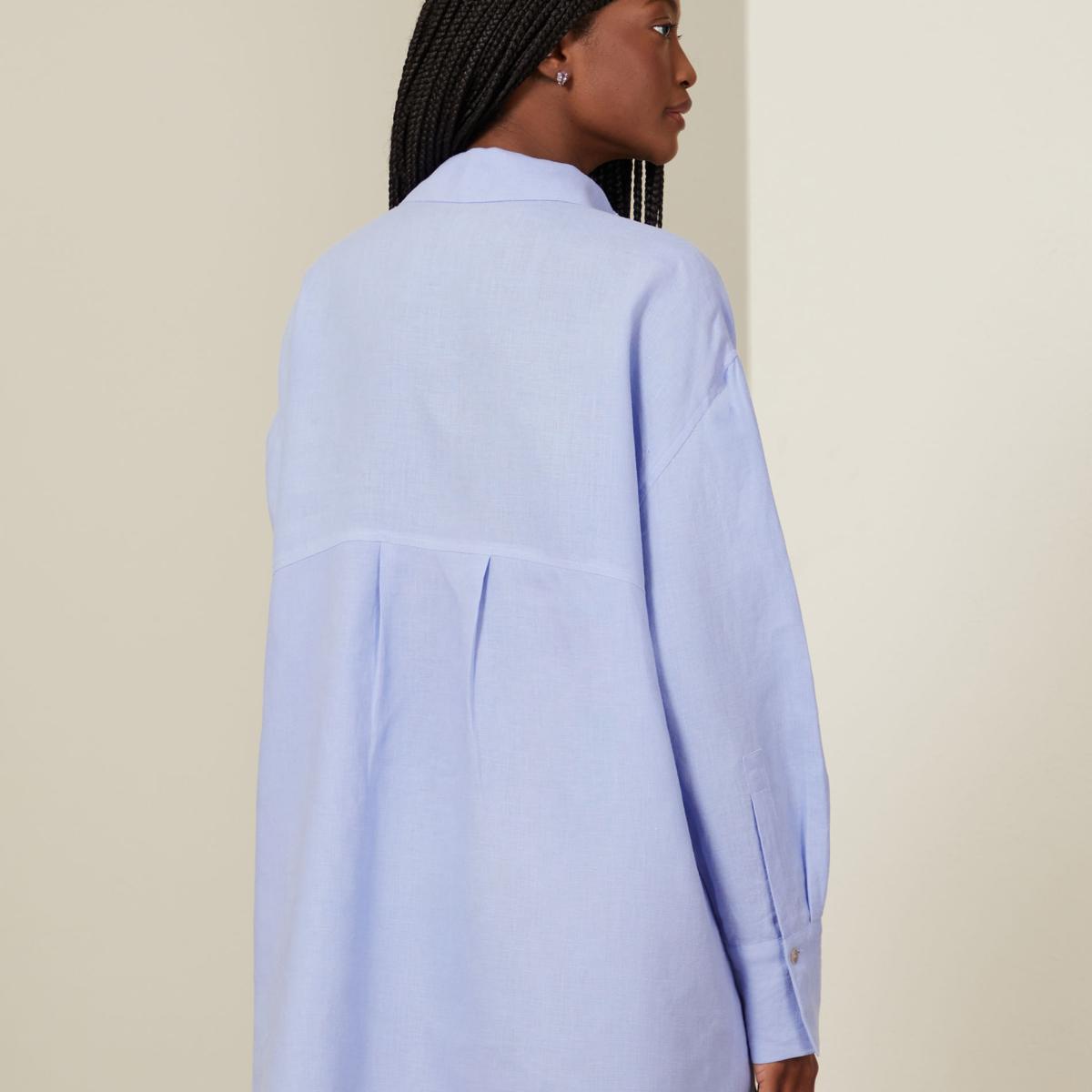 Camisa De Linho Alfaiataria Com Bolsos