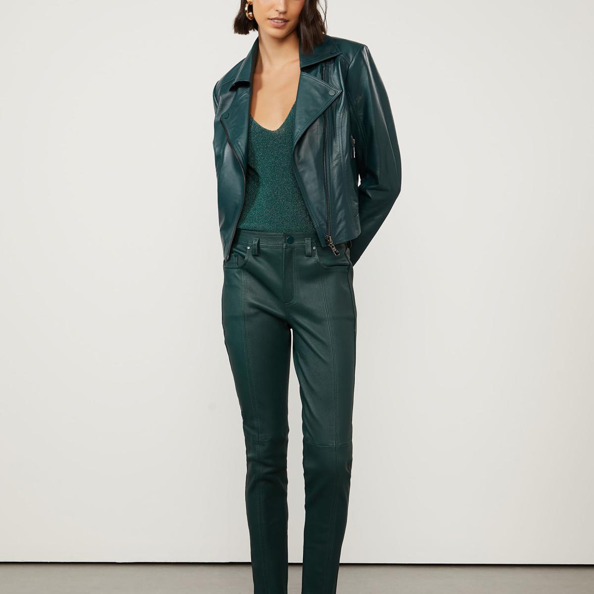 Jaqueta De Couro Perfecto Verde