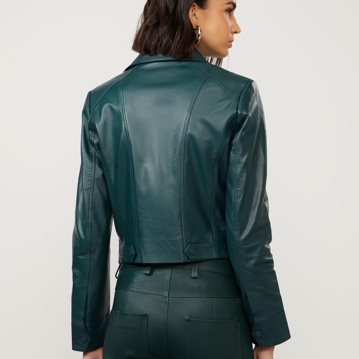 Jaqueta De Couro Perfecto Verde