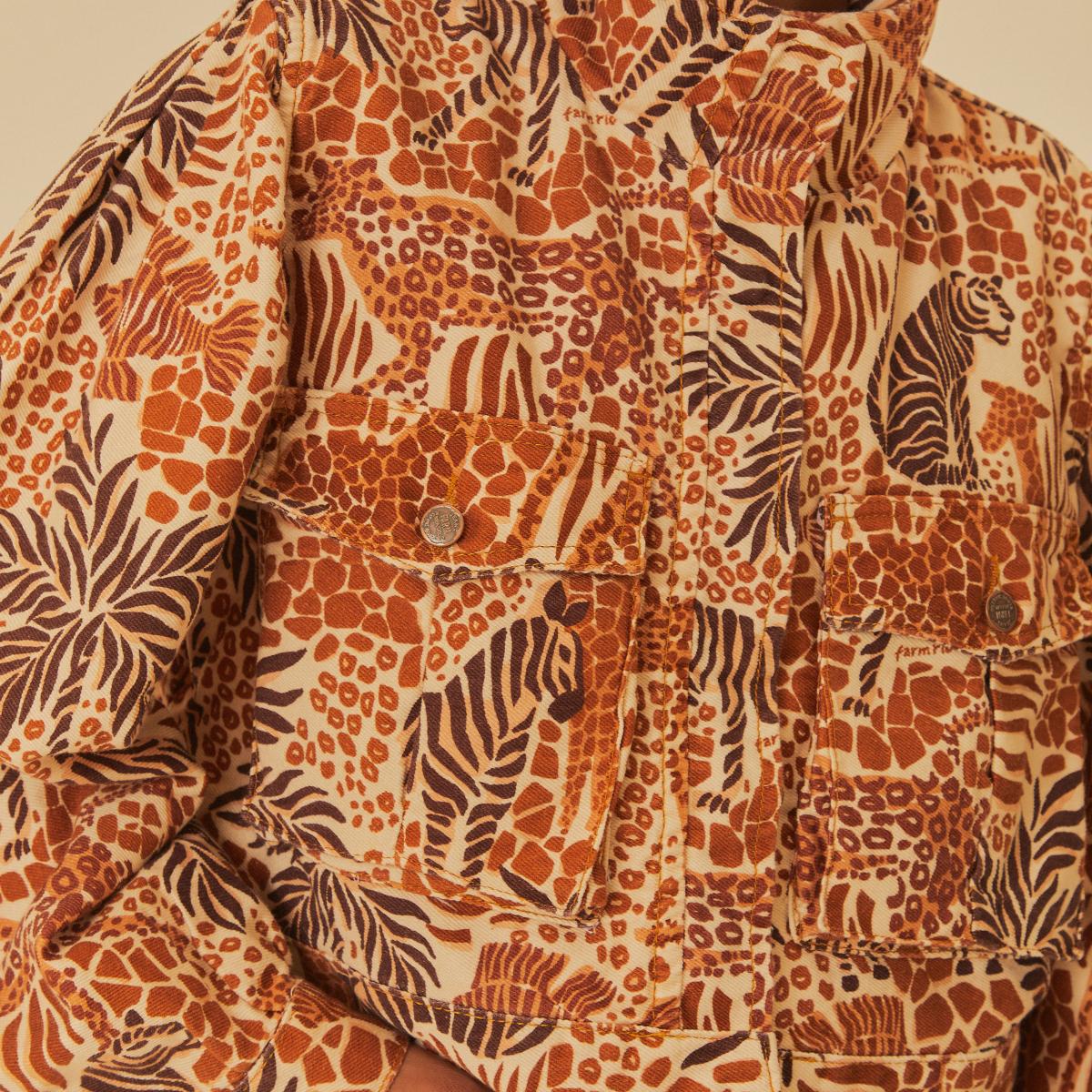 Jaqueta Sarja Estampada Olhar Da Floresta