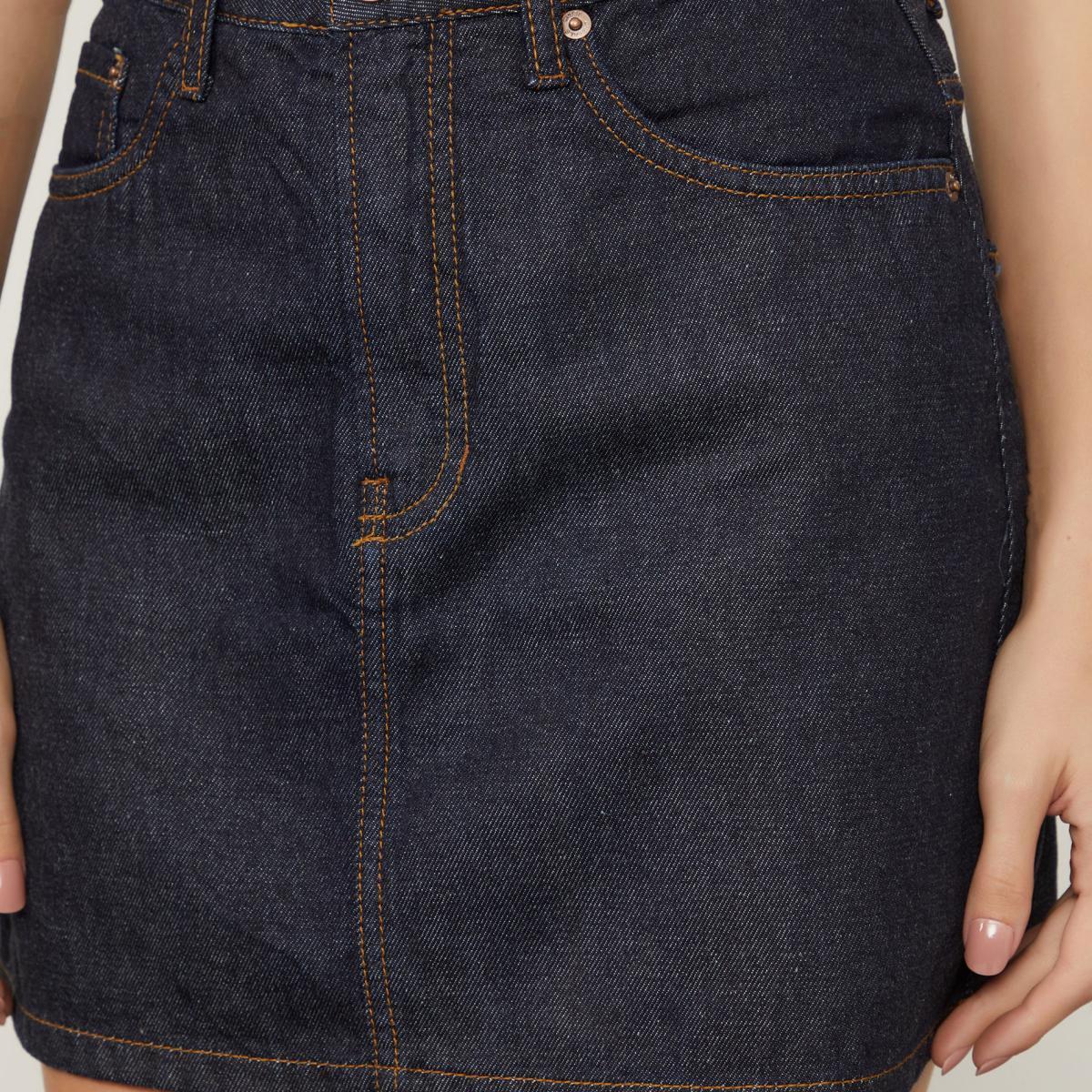 Saia Curta Jeans Box Raw Denim Saia Curta Jeans Box Raw Denim