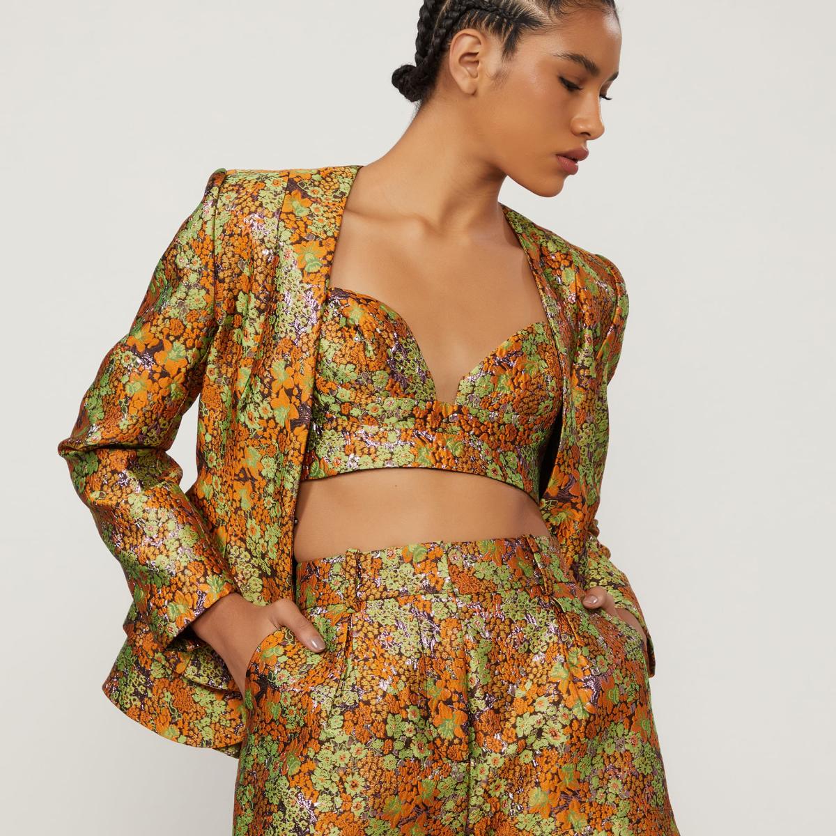 Top Cropped Mini Flower Com Recorte