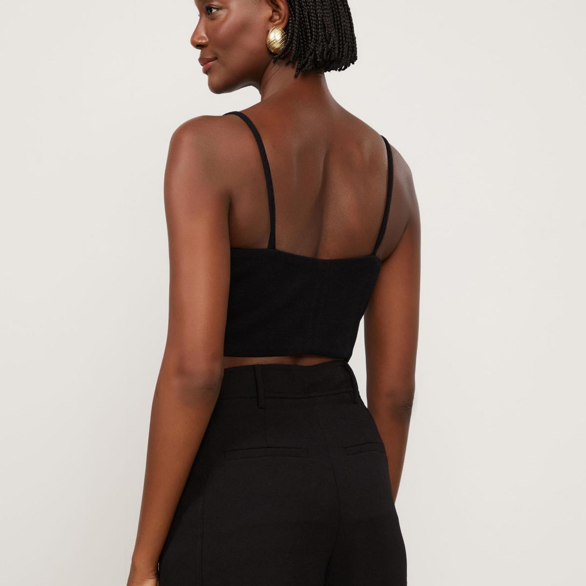Top De Malha Crepe Corselet Top De Malha Crepe Corselet