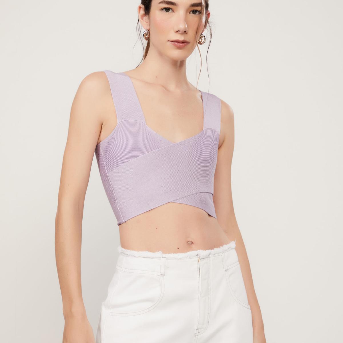 Top De Tricot Faixa Cruzado Basic
