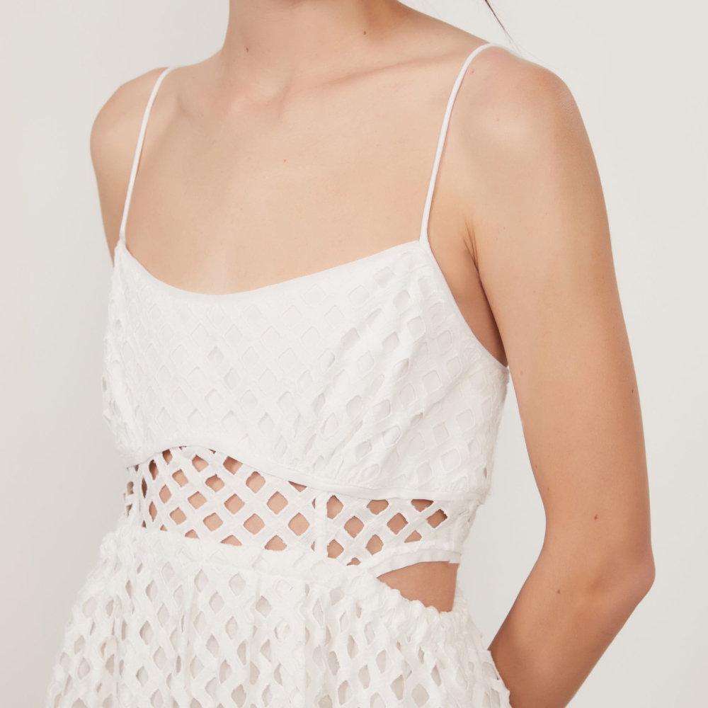 Vestido Com Recorte Laise Off White