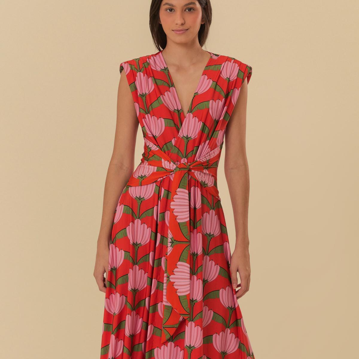 Vestido Midi Estampado Banana Deco