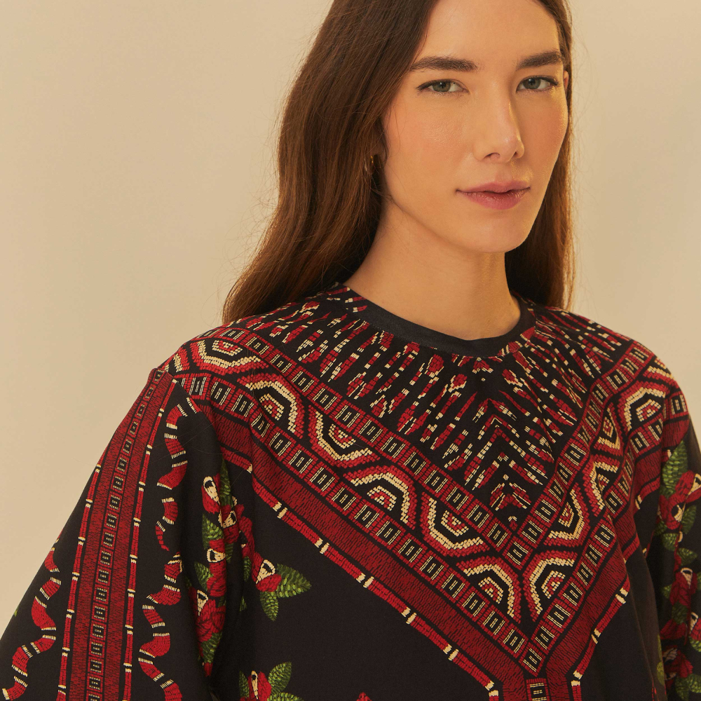 Vestido T-Shirt Big Estampado Guaraná Coral