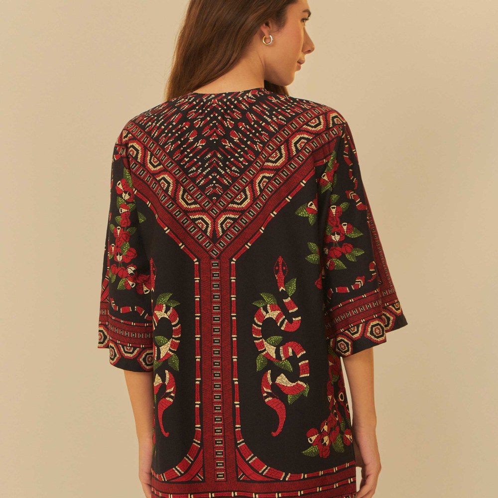 Vestido T-Shirt Big Estampado Guaraná Coral