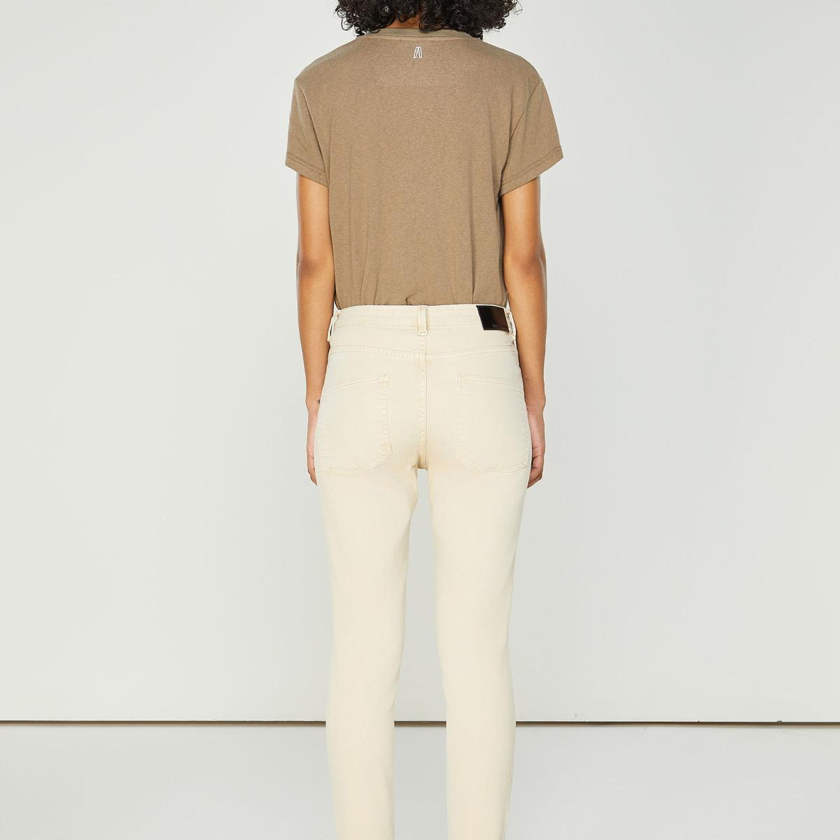 Calça De Sarja Skinny Basic High Com Botão Na Vista