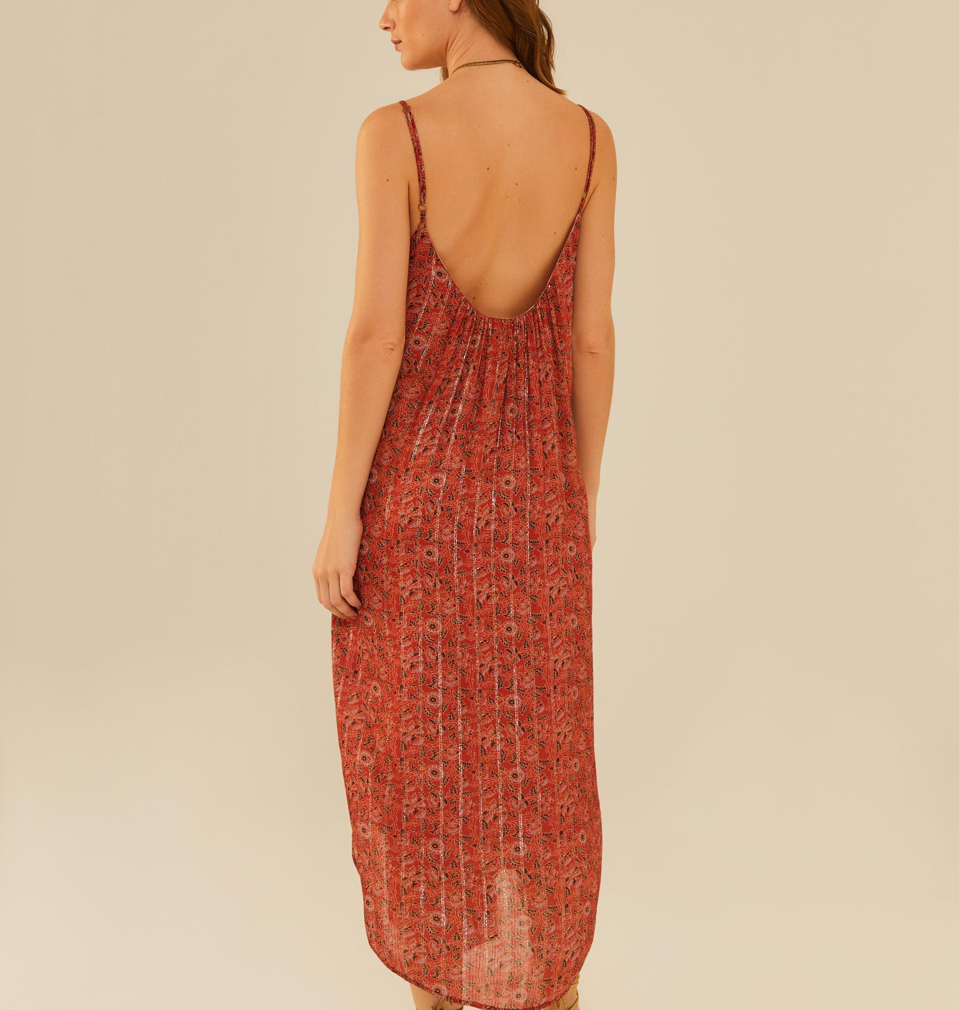 Vestido Midi Alcinha Estampa Jaipur