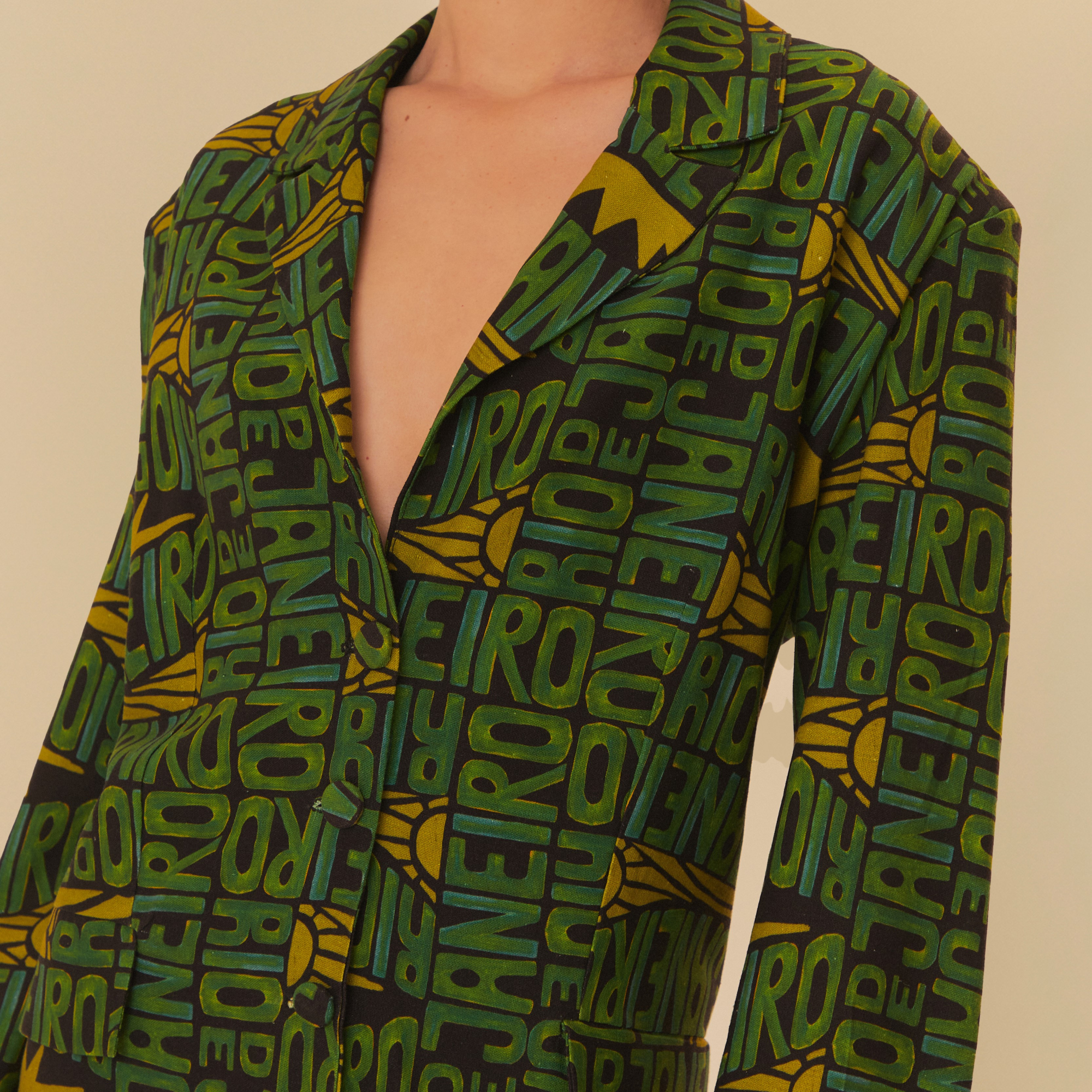 Macaquinho Blazer Estampado Cidade Maravilhosa