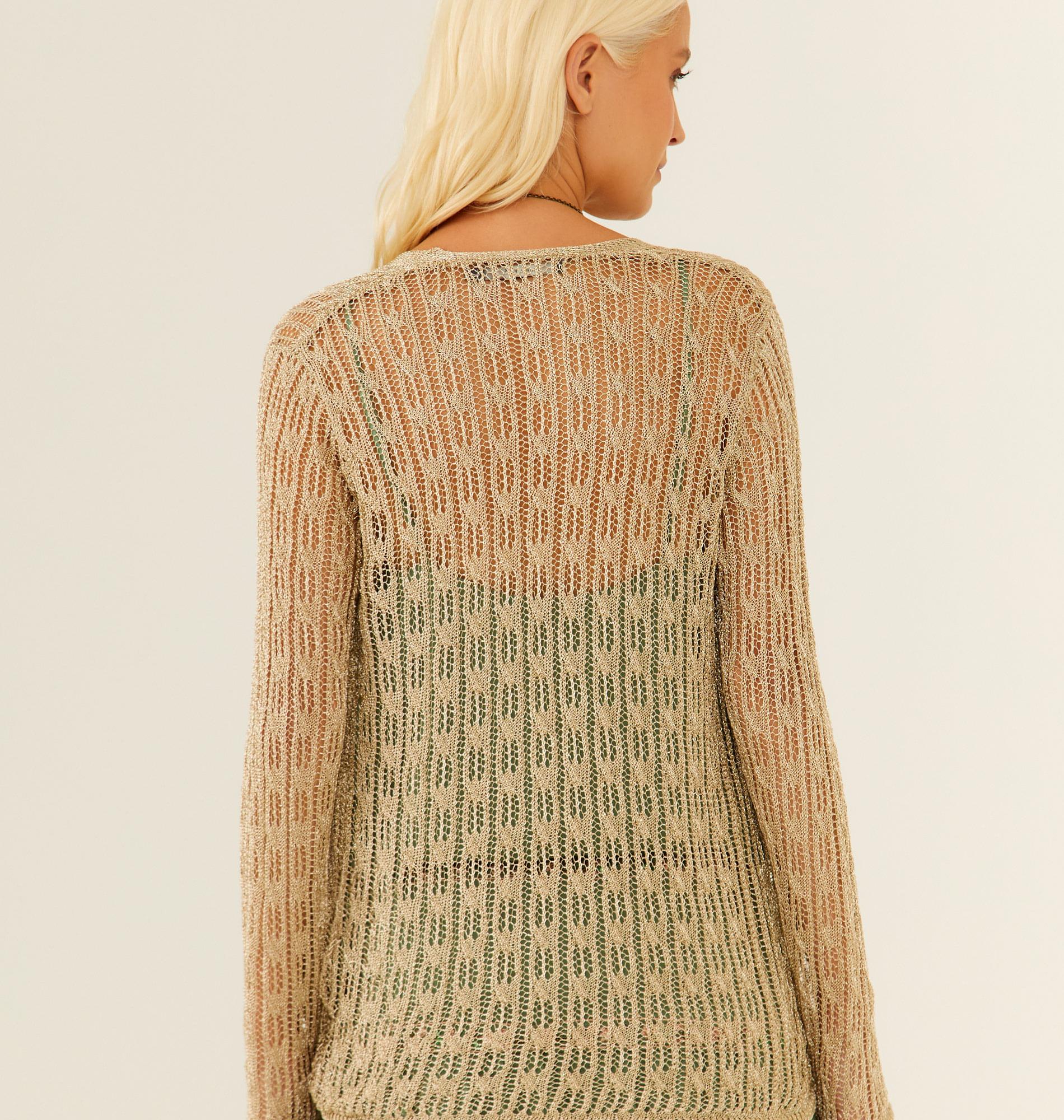 Cardigan Tricot Fio Metalizado Cardigan Tricot Fio Metalizado