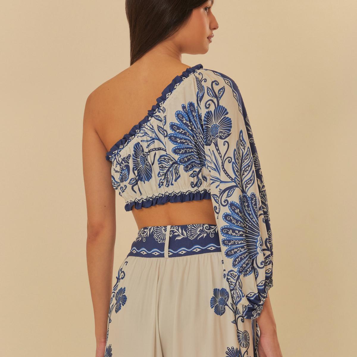 Top Estampado Jardim De Concha
