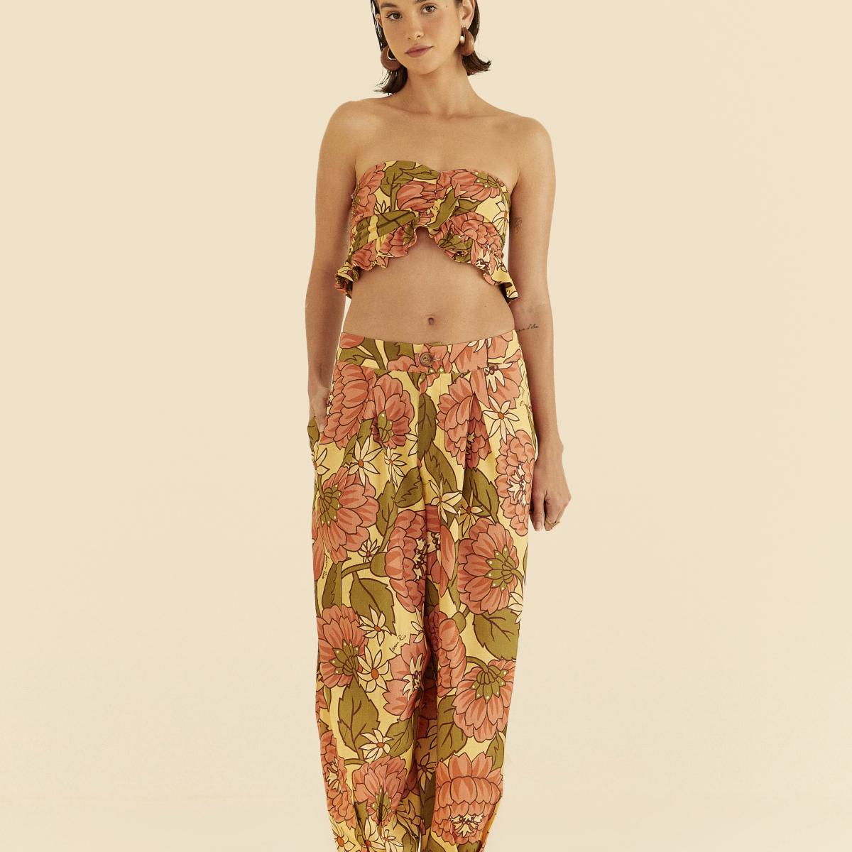 Top Babado Estampado Floral Lindeza