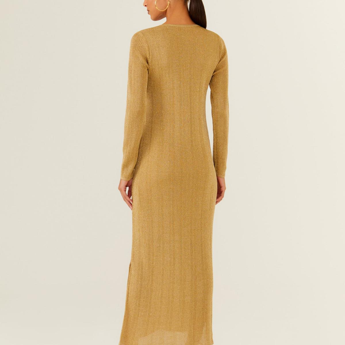Vestido Tricot Lurex Argola