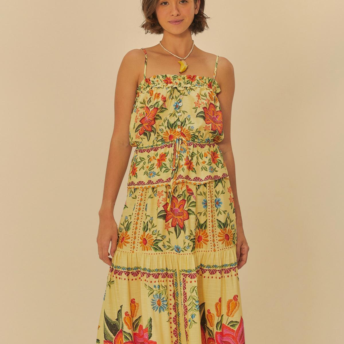 Saia Estampada Delicadeza Em Flor