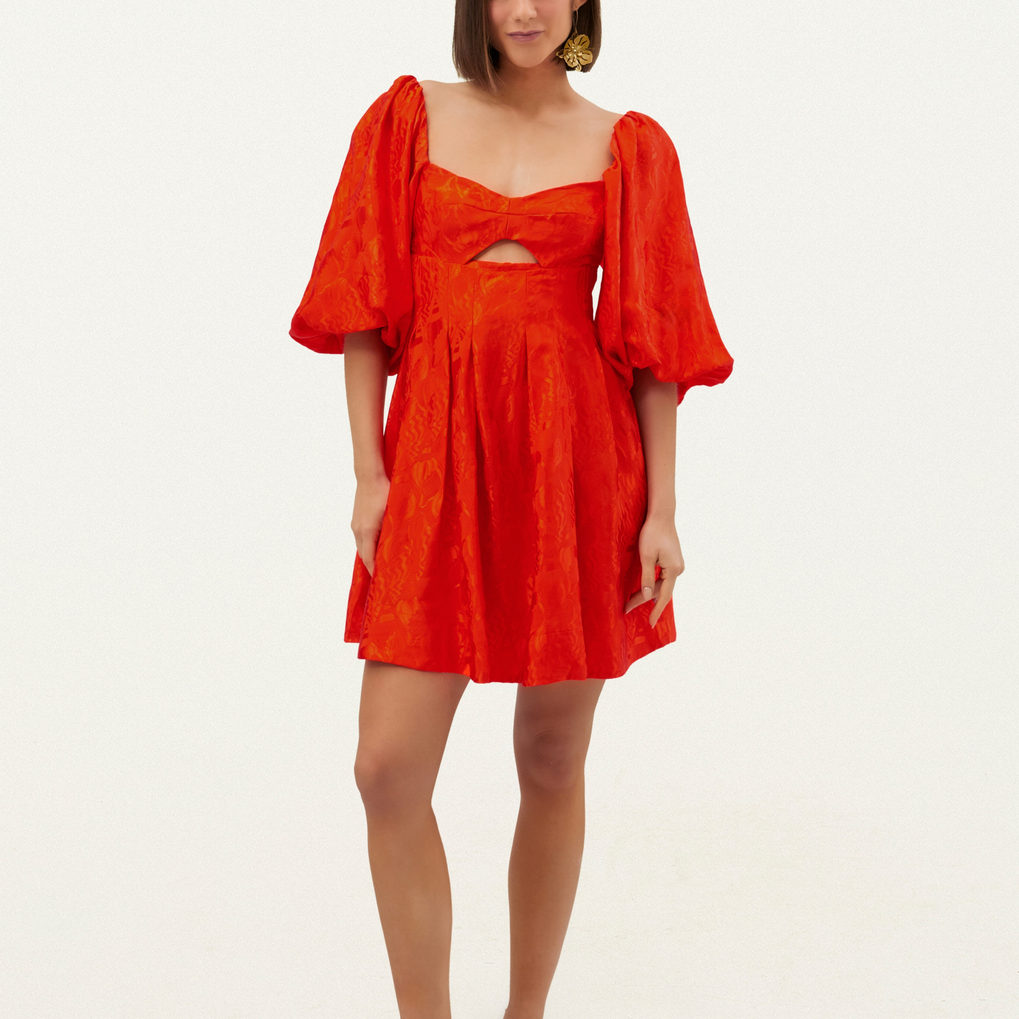 Vestido Curto Jacquard Concha Do Mar
